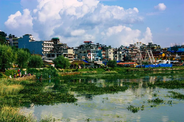Pokhara Nepal September 2018 Blick Auf Die Stadt Pokhara Vom — Stockfoto