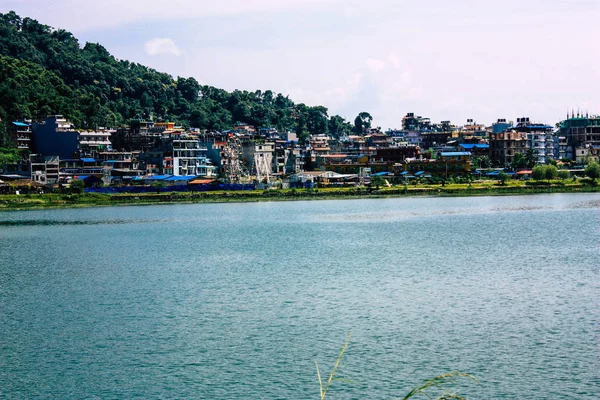 Pokhara Nepál Szeptember 2018 Ban Kilátás Nyílik Város Pokhara Reggel — Stock Fotó