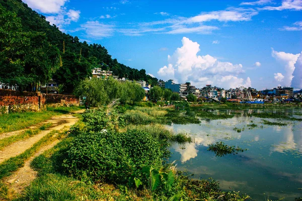 Pokhara Nepal September 2018 Blick Auf Die Stadt Pokhara Vom — Stockfoto