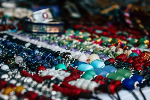 Pokhara Nepal September 2018 Close Van Diverse Handgemaakte Sieraden Verkocht — Stockfoto
