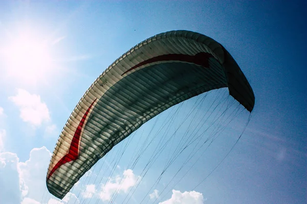 Pokhara Népal Octobre 2018 Gros Plan Une Aile Parapente Sur — Photo