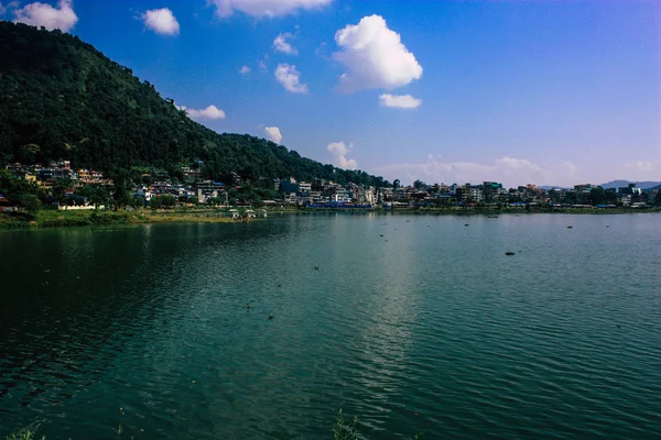 Pokhara Nepal Oktober 2018 Blick Auf Den Phewa See Der — Stockfoto