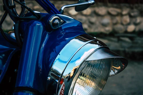 Pokhara Nepal October 2018 View Blue Royal Enfield Motorcycle Parked — Stock Photo, Image