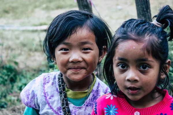 Bandipur Nepal Oktober 2018 Nahaufnahme Von Kleinen Kindern Die Nachmittags — Stockfoto