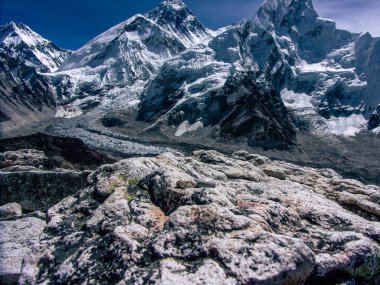 Everest Nepal 30 Eylül 2018 görünümü Nepal Everest Saha Kampı yolunu ve peyzaj