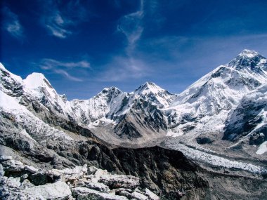 Everest Nepal 30 Eylül 2018 görünümü Nepal Everest Saha Kampı yolunu ve peyzaj