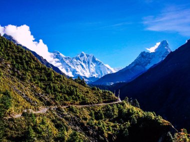 Everest Nepal 30 Eylül 2018 görünümü Nepal Everest Saha Kampı yolunu ve peyzaj