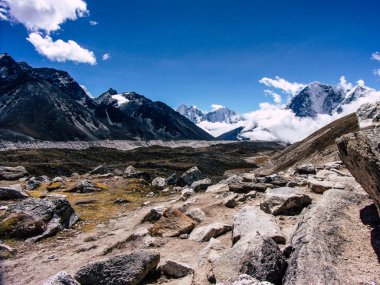 Everest Nepal 30 Eylül 2018 görünümü Nepal Everest Saha Kampı yolunu ve peyzaj