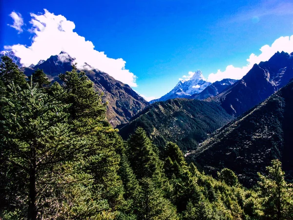 Everest Nepal Setembro 2018 Vista Paisagem Caminho Para Acampamento Base — Fotografia de Stock