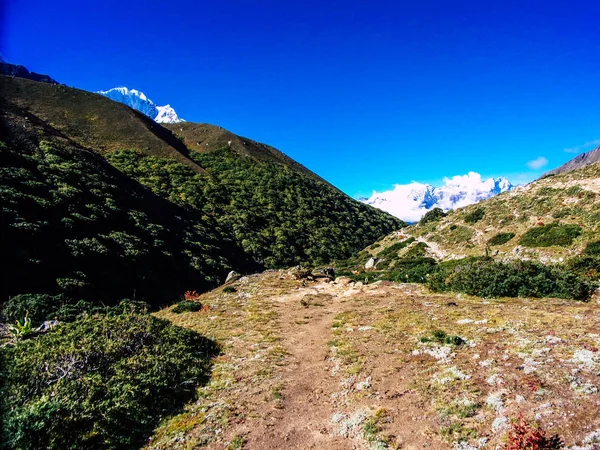 Everest Nepal Setembro 2018 Vista Paisagem Caminho Para Acampamento Base — Fotografia de Stock