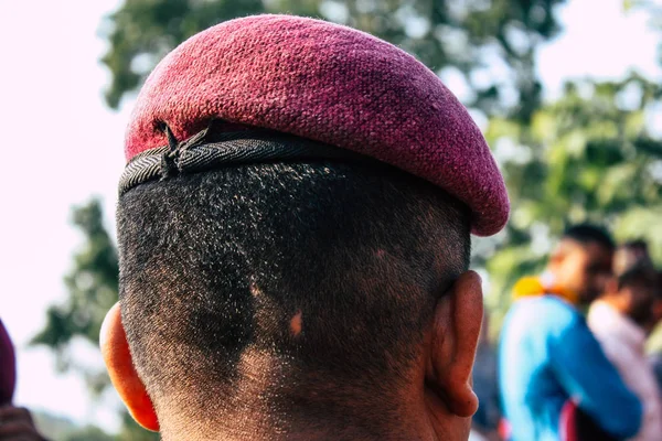 Bandipur Nepal Outubro 2018 Vista Policiais Soldados Desconhecidos Participando Uma — Fotografia de Stock