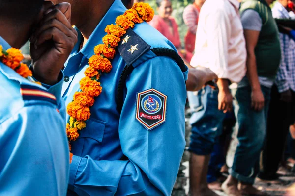 Bandipur Nepal Octubre 2018 Vista Oficiales Policía Soldados Desconocidos Que —  Fotos de Stock