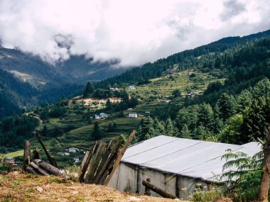 Everest Nepal 30 Eylül 2018 görüntülemek manzara ve herhangi bir zamanda Saha Kampı giderken, trek Nepal'de