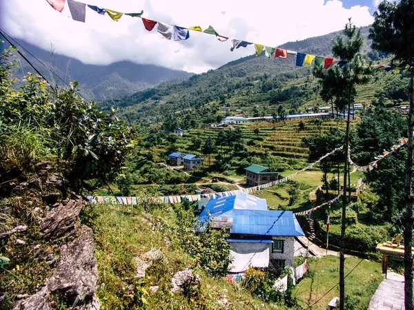 Everest Nepal Settembre 2018 Veduta Del Paesaggio Della Strada Campo — Foto Stock