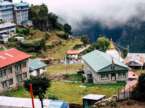 Everest Nepal Setembro 2018 Vista Paisagem Caminho Para Acampamento Base — Fotografia de Stock