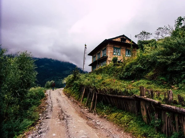 Everest Nepal Septiembre 2018 Vista Del Paisaje Camino Campamento Base —  Fotos de Stock