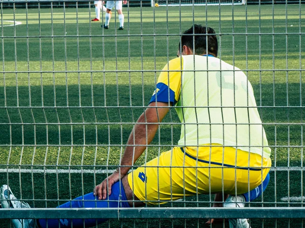 Tel Aviv Israel Octubre 2018 Vista Dos Equipos Con Aficionados —  Fotos de Stock