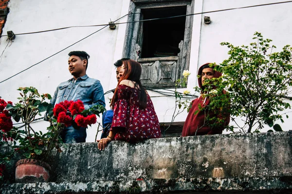 Bandipur Nepal Outubro 2018 Vista Pessoas Desconhecidas Que Frequentam Uma — Fotografia de Stock