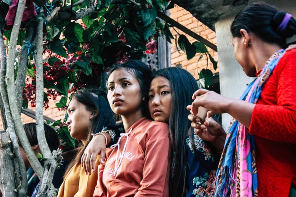 Bandipur Nepal October 2018 View Unknowns People Attending Hindu Religious — Stock Photo, Image