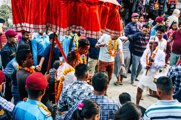 Bandipur Nepál Október 2018 Ban Kilátás Nyílik Hindu Vallási Körmenet — Stock Fotó