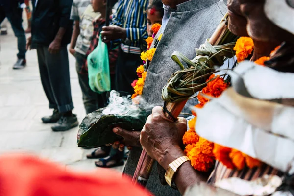 Bandipur Nepal Ottobre 2018 Veduta Persone Sconosciute Partecipare Una Cerimonia — Foto Stock