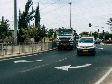 Tel Aviv İsrail 23 Ekim 2018 sokaklarda öğleden sonra Rating dolaşımda Tel Aviv görünümünü