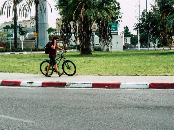 Tel Aviv Israel Octubre 2018 Vista Personas Israelíes Desconocidas Con — Foto de Stock