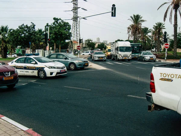 Tel Aviv Israel Octubre 2018 Vista Circulación Tráfico Las Calles — Foto de Stock