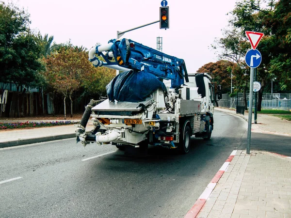 Tel Aviv Israel Octubre 2018 Vista Camión Las Calles Tel — Foto de Stock