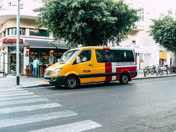 Tel Aviv Israel Oktober 2018 Visa Traditionella Israeliska Taxi Gatan — Stockfoto