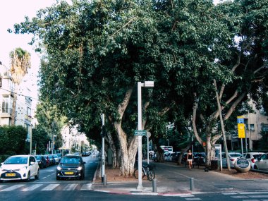 Tel Aviv İsrail 25 Ekim 2018 sokaklarda öğleden sonra Rating dolaşımda Tel Aviv görünümünü