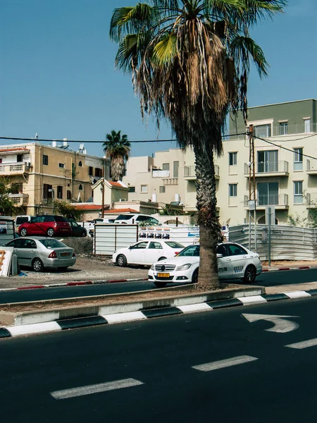 Tel Aviv Israel October 2018 View Traditional Israeli Taxi Street — Stock Photo, Image