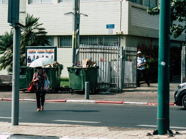 Tel Aviv Israel Octubre 2018 Vista Gente Desconocida Caminando Por — Foto de Stock