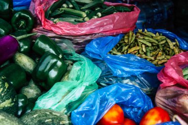 Katmandu Nepal 27 Ekim 2018 Closeup çeşitli sebze satılan Katmandu piyasada öğleden sonra