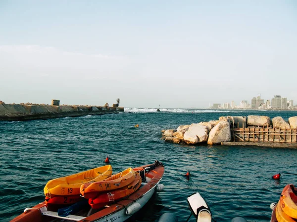 Tel Aviv Yafo Izrael Říjen 2018 Zobrazení Portu Old Jaffa — Stock fotografie