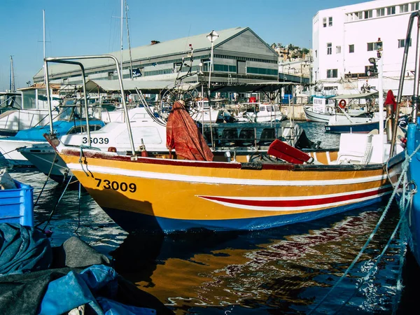 Tel Aviv Yafo Israel October 2018 View Fishing Boats Old — Stock Photo, Image