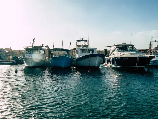 Tel Aviv Yafo Israel Outubro 2018 Vista Barcos Pesca Porto — Fotografia de Stock