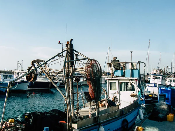 Tel Aviv Yafo Israel Oktober 2018 Blick Auf Fischerboote Alten — Stockfoto