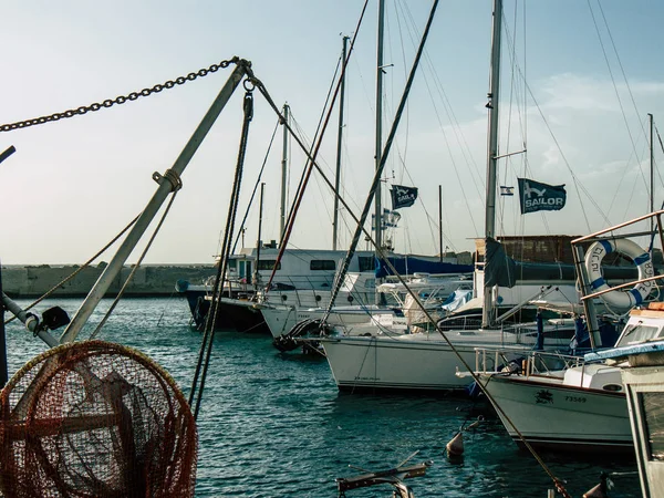 Tel Aviv Yafo Izrael Október 2018 Nézet Hajók Old Jaffa — Stock Fotó