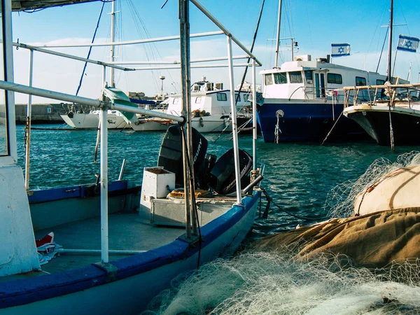 Tel Aviv Yafo Israel Oktober 2018 Blick Auf Boote Alten — Stockfoto