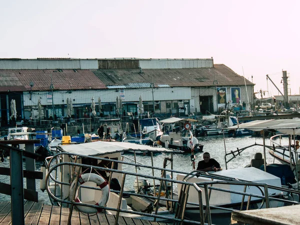 Tel Aviv Yafo Srail Ekim 2018 Görünümü Eski Jaffa Teknelerin — Stok fotoğraf