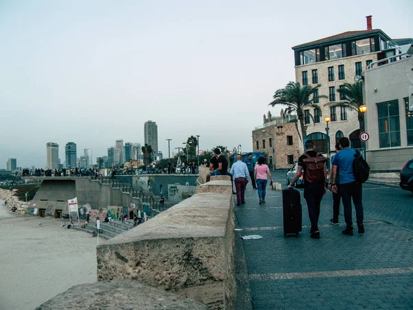 Tel Aviv Yafo Israël Octobre 2018 Vue Personnes Inconnues Marchant — Photo