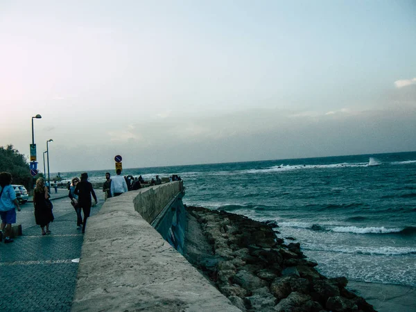 Tel Aviv Yafo Israel Octubre 2018 Vista Gente Desconocida Caminando — Foto de Stock