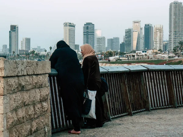 Tel Aviv Yafo Israel Octubre 2018 Vista Gente Desconocida Caminando — Foto de Stock
