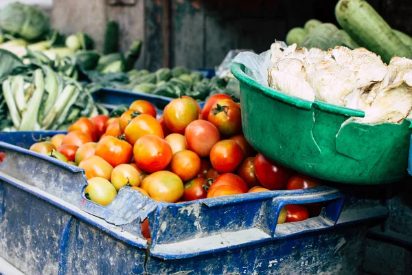 加德满都尼泊尔2018年10月27日下午在加德满都市场销售的各种蔬菜特写镜头 — 图库照片