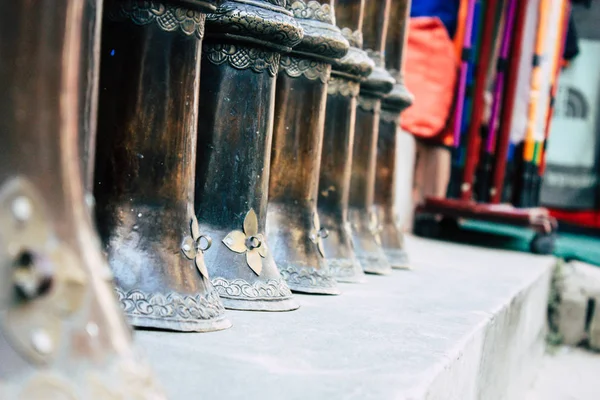 Kathmandu Nepal October 2018 Closeup Nepalese Decorative Objects Sold Souvenirs — Stock Photo, Image