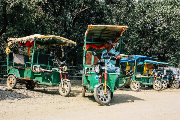 Lumbini Nepal November 2018 View Rickshaw Parked Entry Buddha Garden — Stock Photo, Image