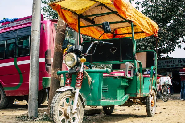 Lumbini Népal Novembre 2018 Vue Pousse Pousse Stationné Près Entrée — Photo