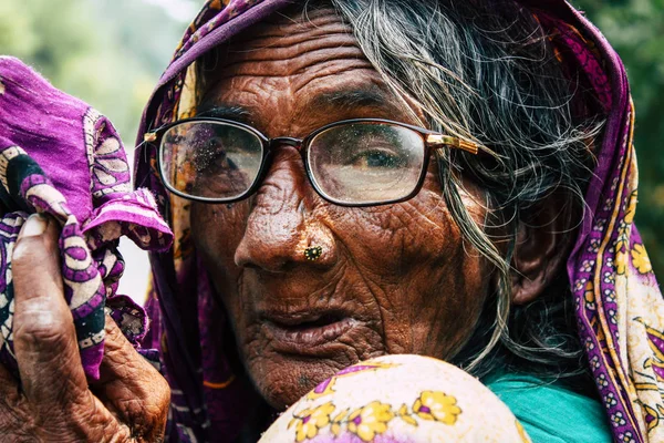 Lumbini Nepal November 2018 Ansicht Einer Unbekannten Nepalesischen Alten Frau — Stockfoto