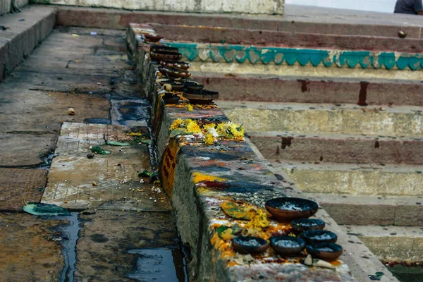 Varanasi Índia Novembro 2018 Vista Uma Das Piscinas Sagradas Nos — Fotografia de Stock